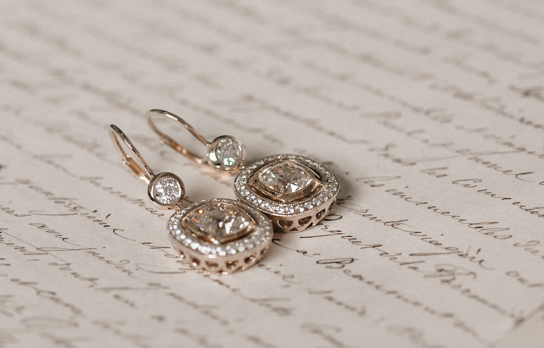 Antique old mine diamond earrings