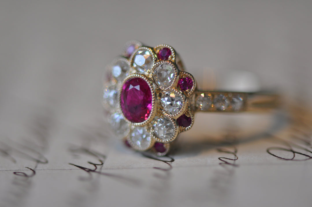 Ruby and diamond ring