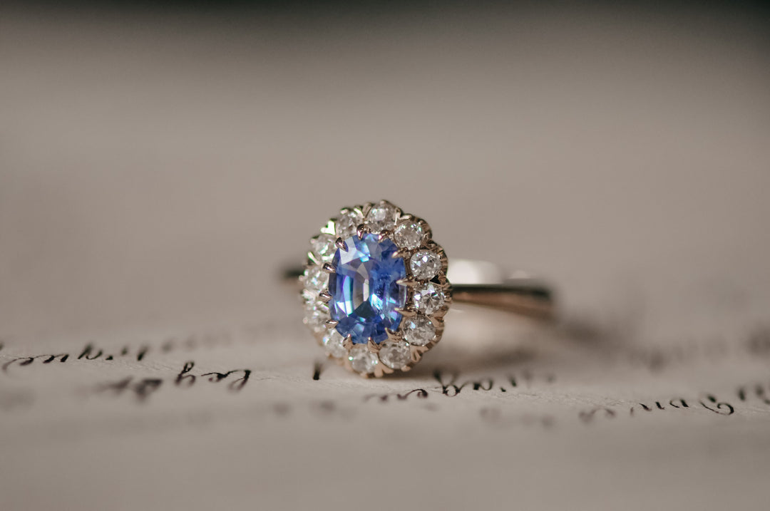 Victorian blue sapphire ring