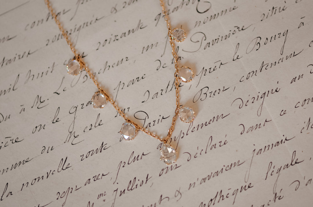 Vintage rose cut diamond necklace