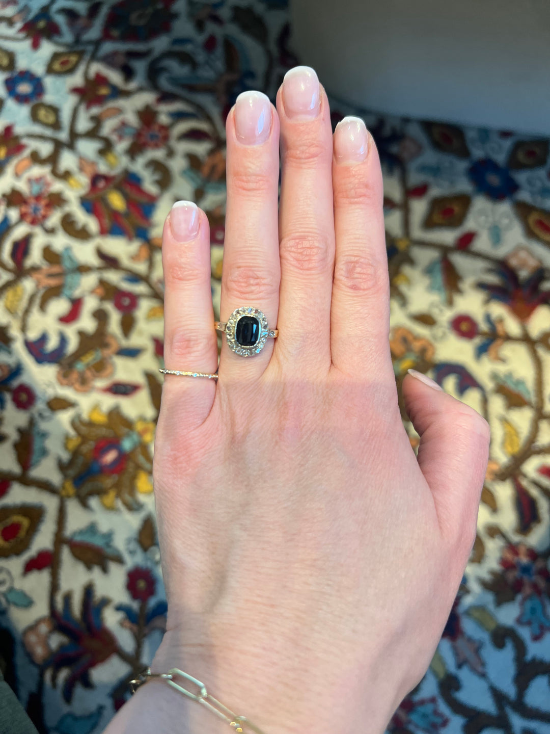 Antique blue sapphire ring