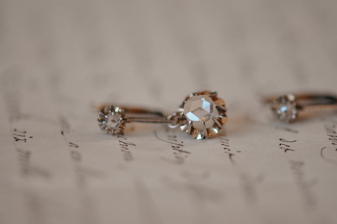 Antique rose cut diamond earrings