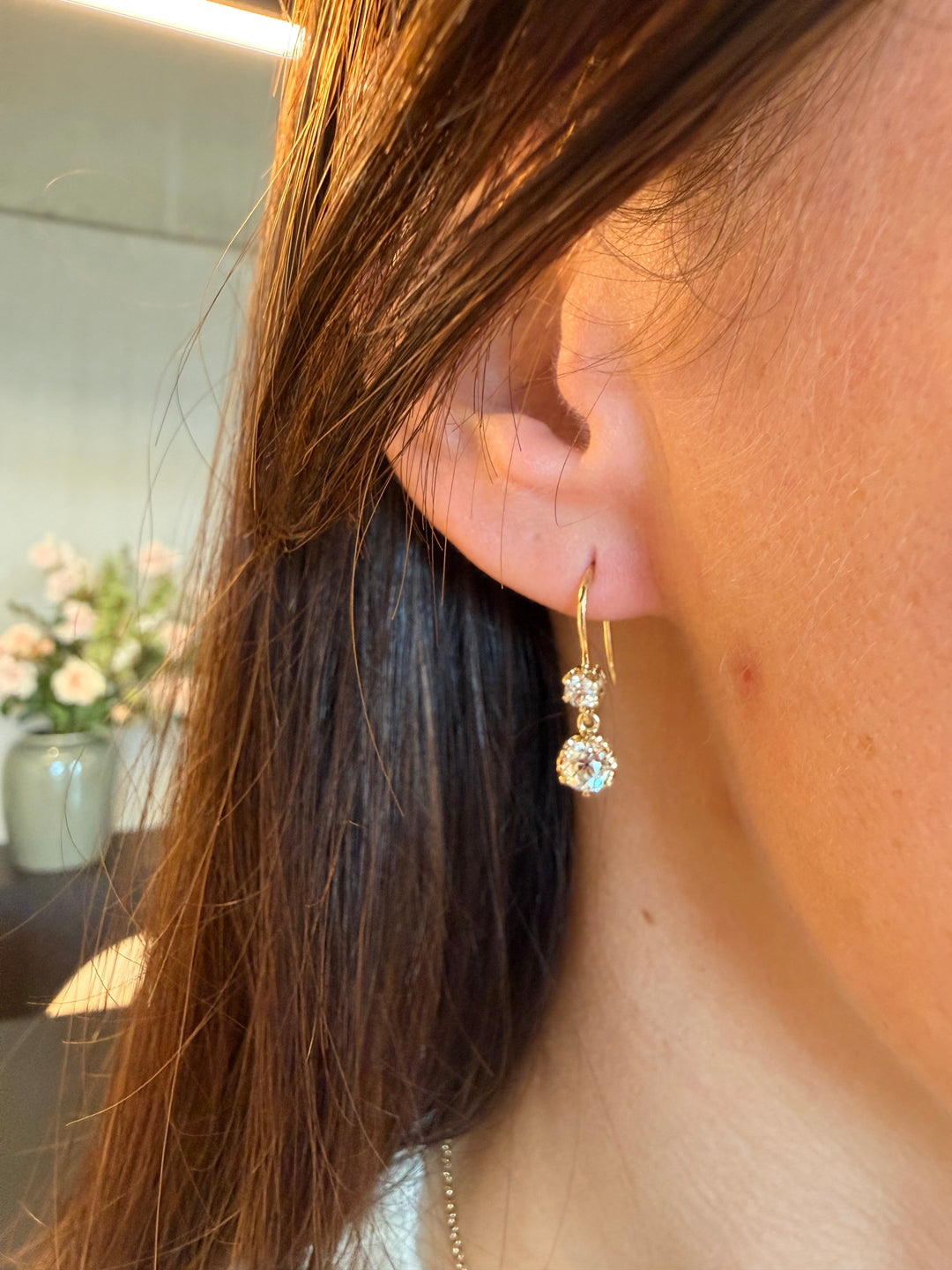 Old mine diamond earrings