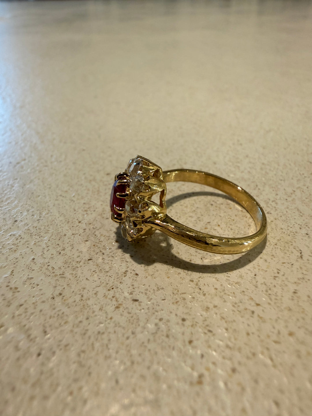 Ruby old mine diamond ring