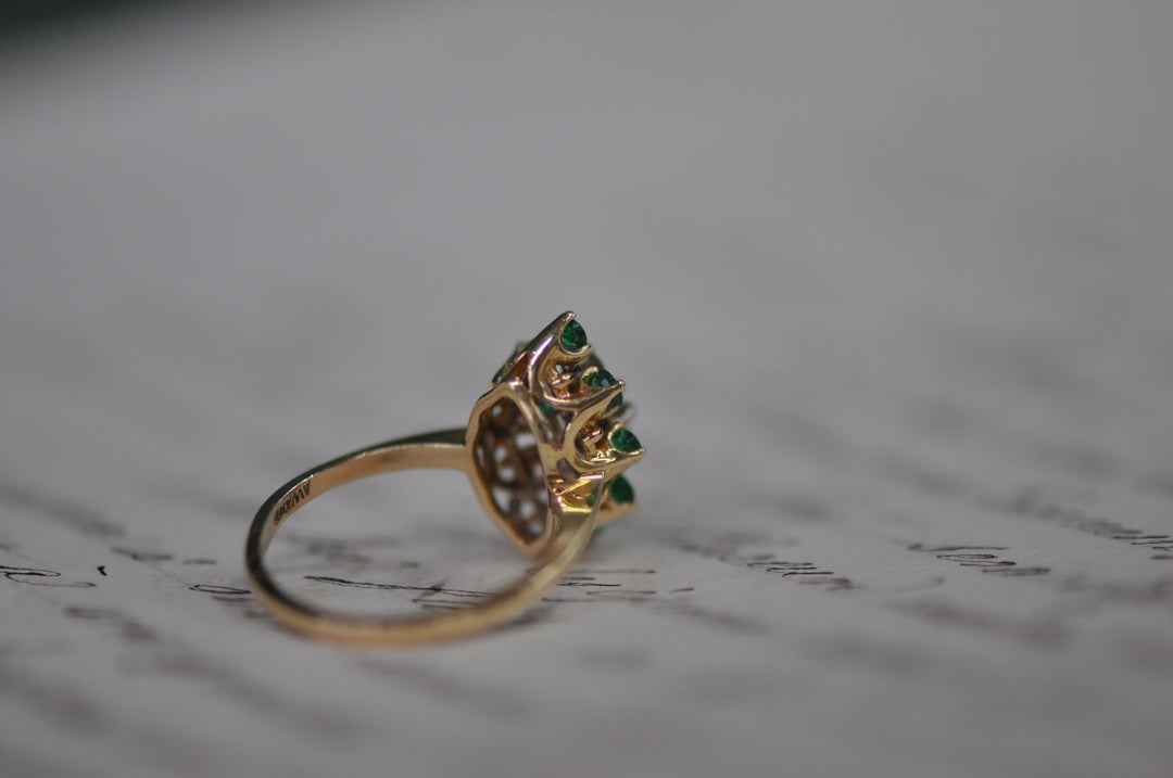 Antique emerald and diamond ring