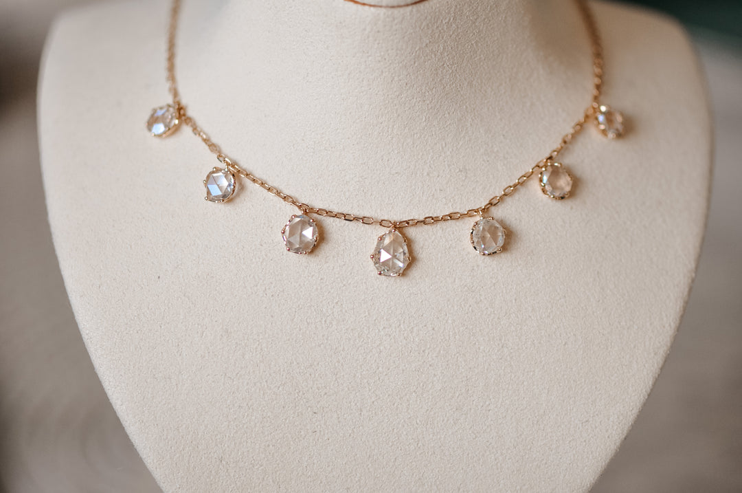 Vintage rose cut diamond necklace