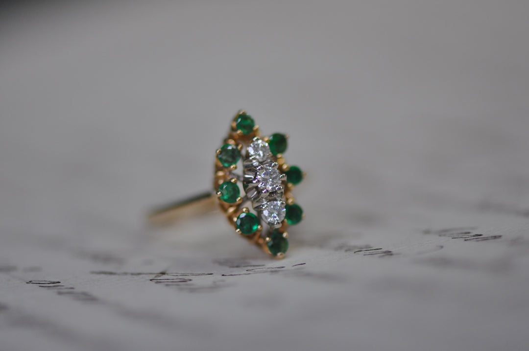 Antique emerald and diamond ring