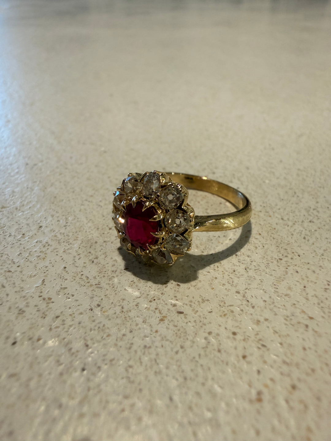 Ruby old mine diamond ring