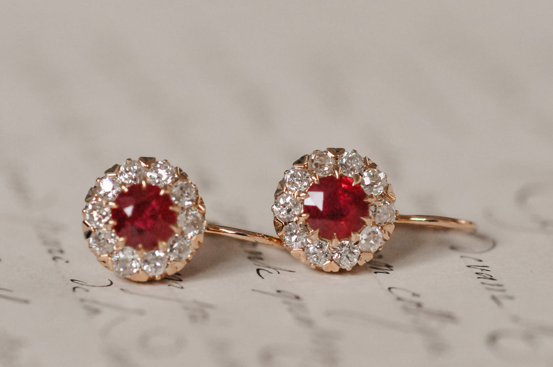 18K ruby Earrings