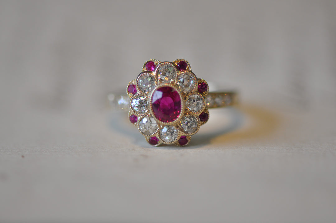 Ruby and diamond ring