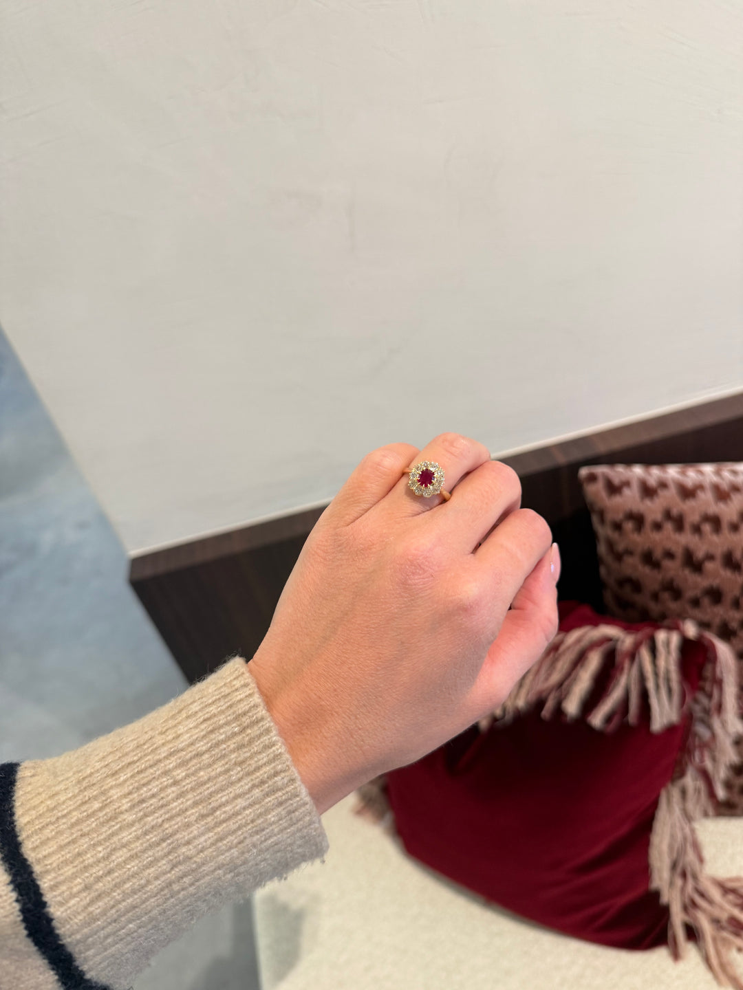 Ruby old mine diamond ring