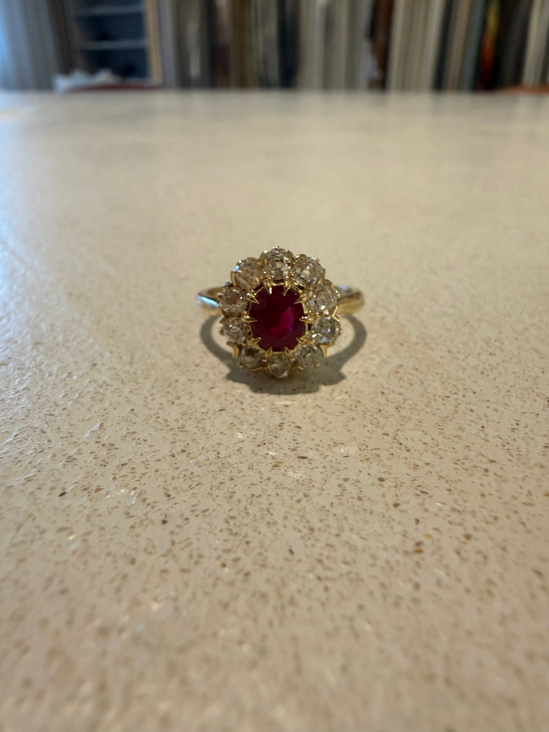 Ruby old mine diamond ring