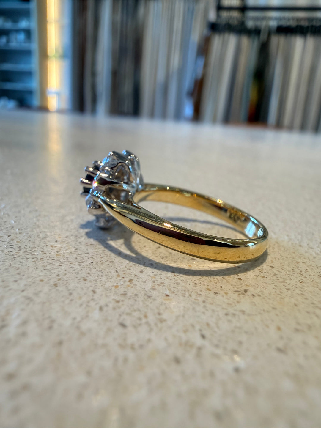 Antique blue sapphire ring