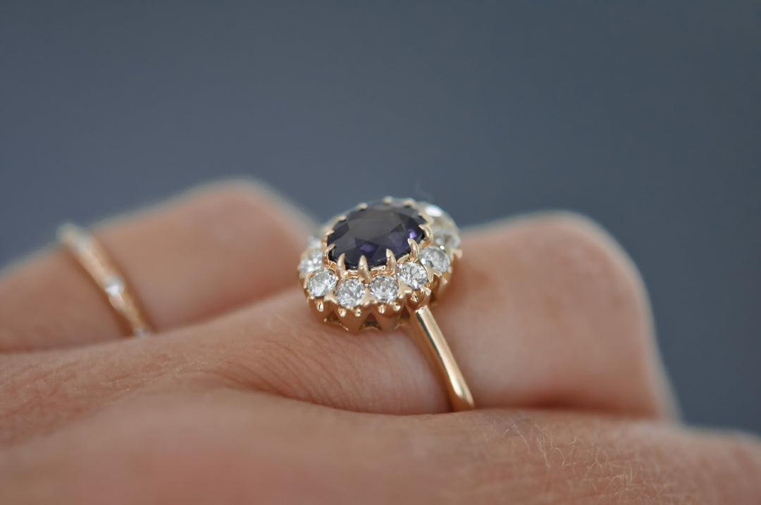 Antique blue sapphire ring