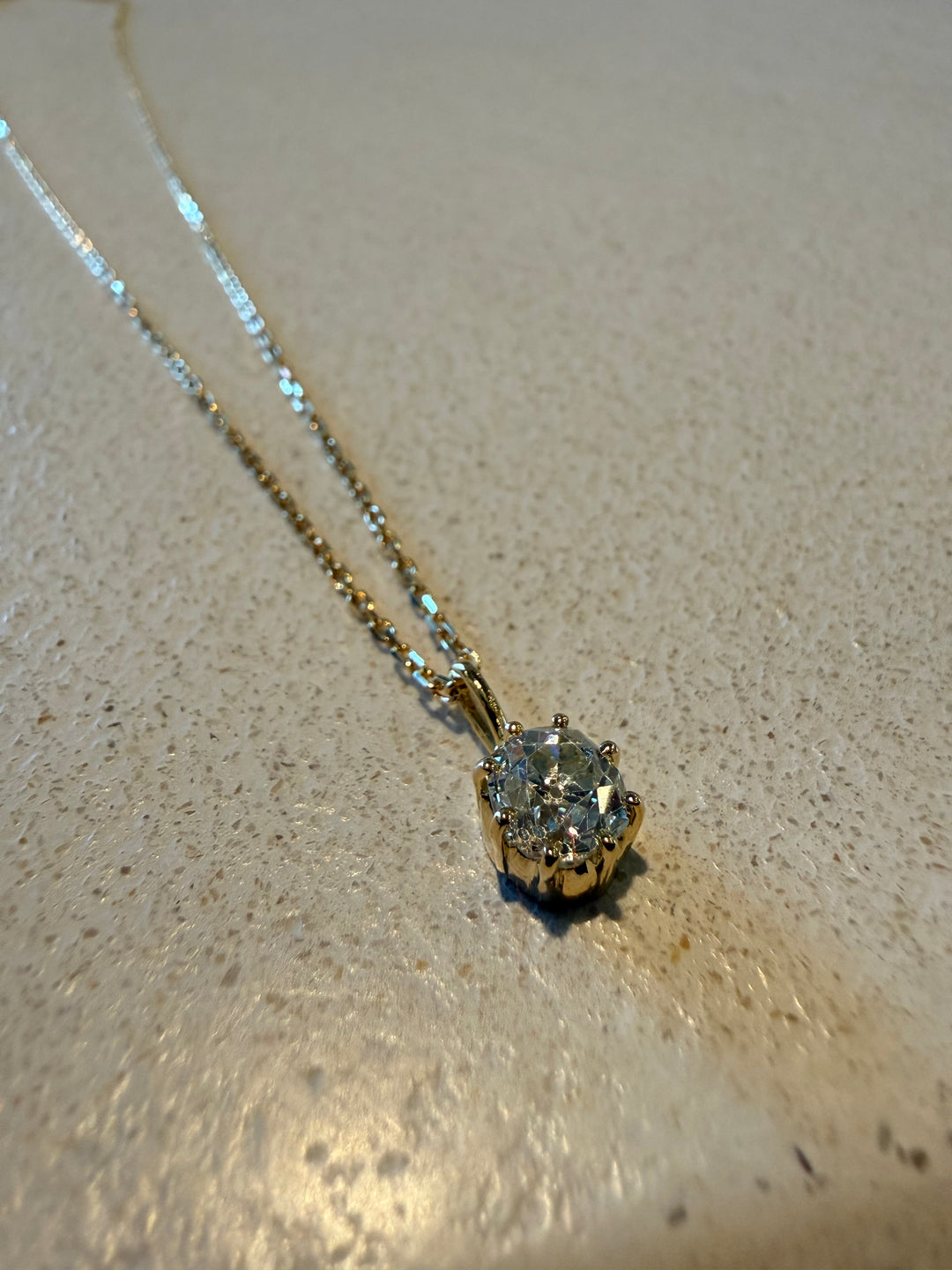 Old mine diamond pendant