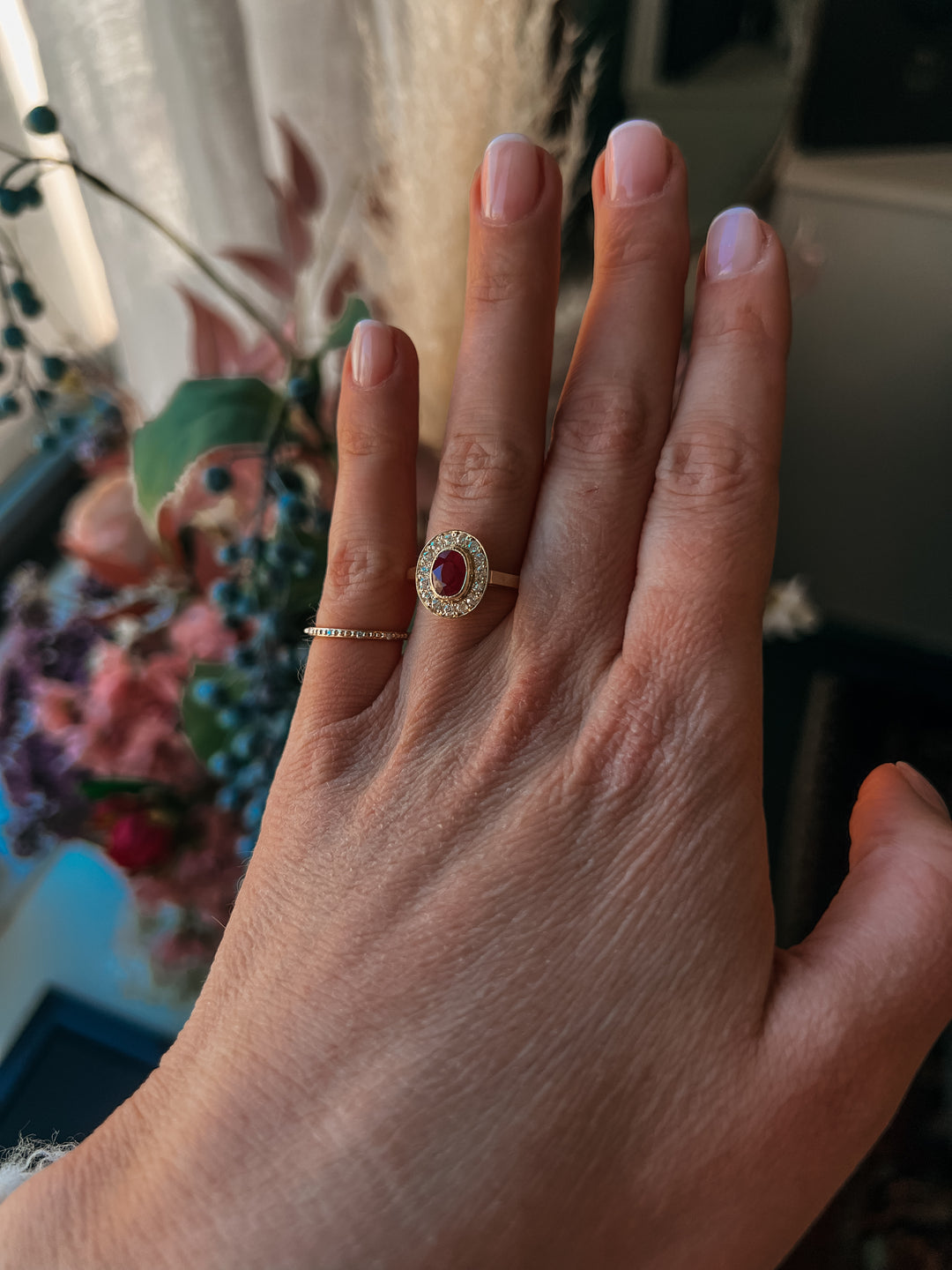 RESERVED Vintage Ruby ring