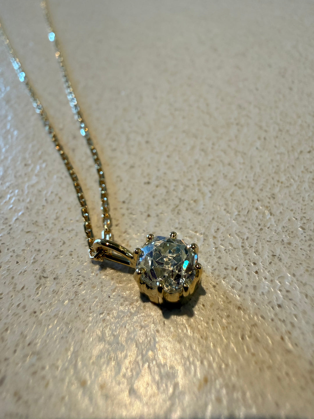 Old mine diamond pendant