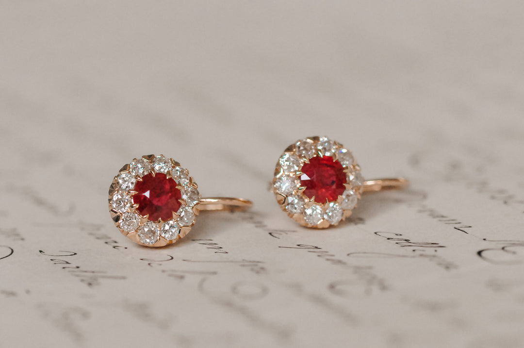 18K ruby Earrings