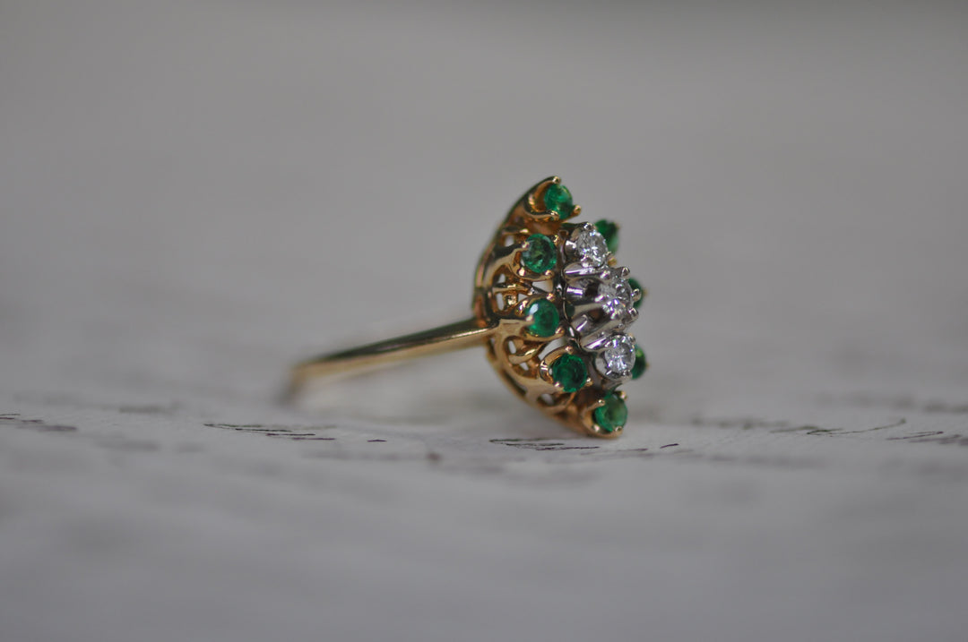 Antique emerald and diamond ring