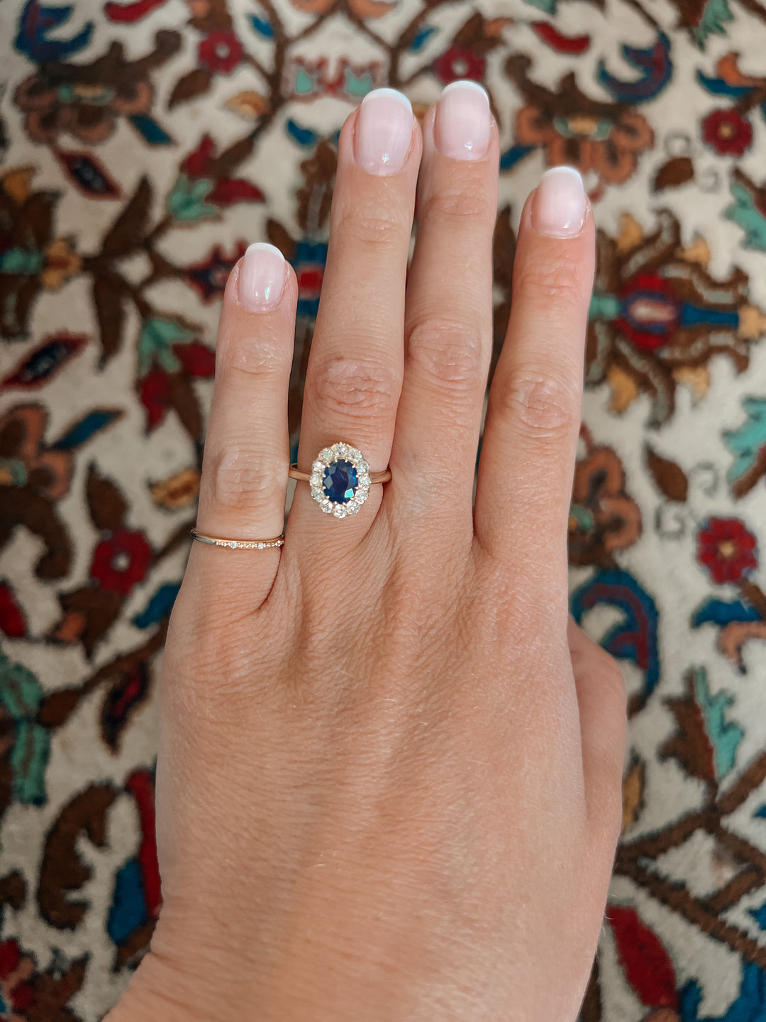 Antique blue sapphire ring