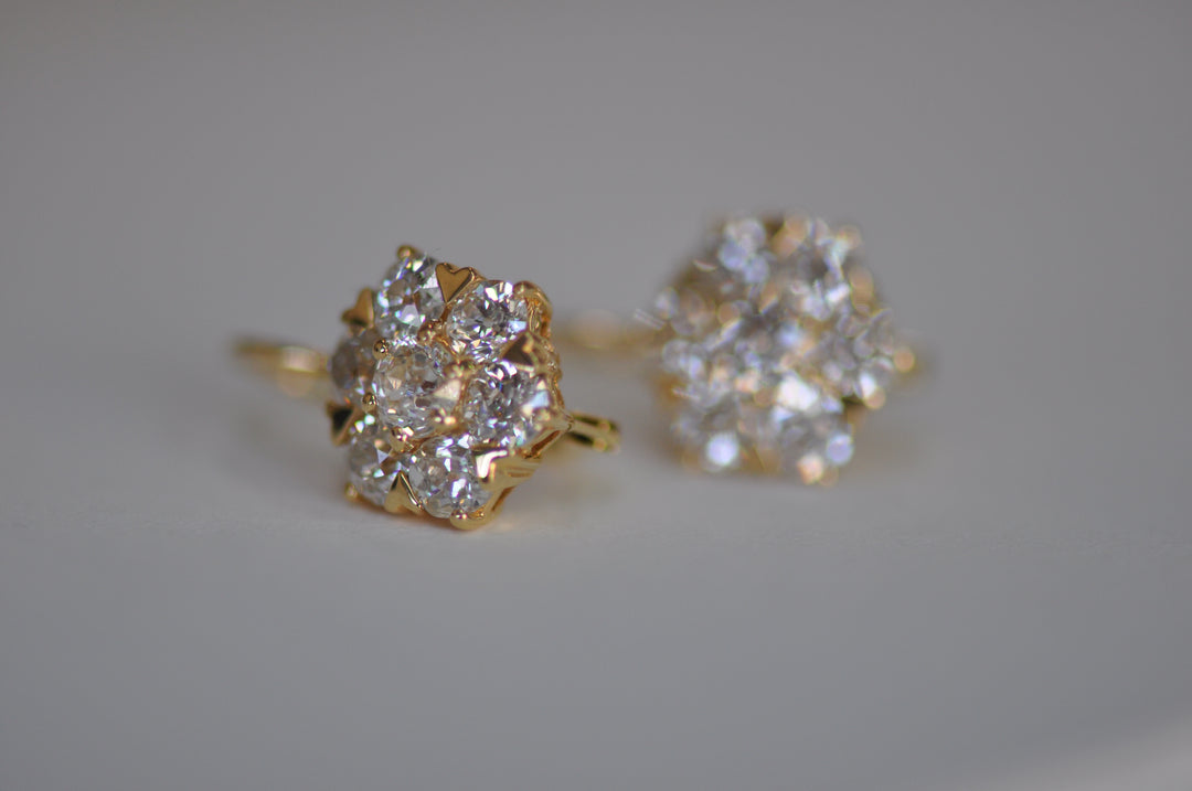 Old mine diamond earrings