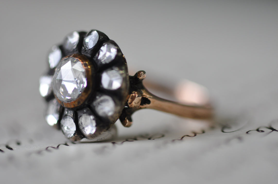 Victorian rose cut diamond ring