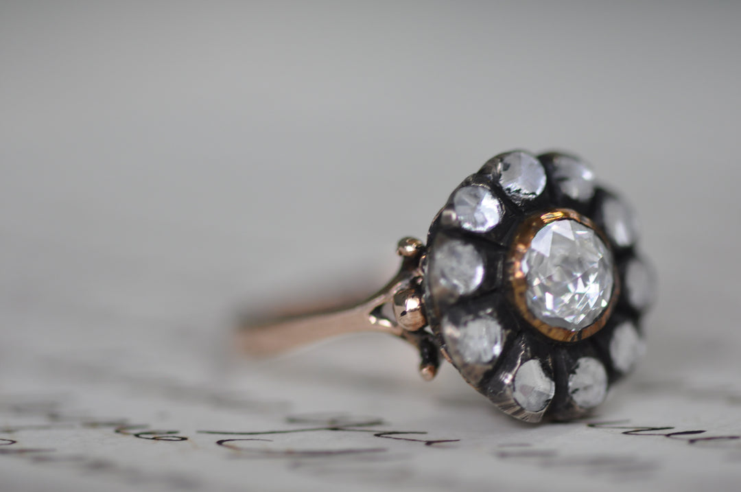 Victorian rose cut diamond ring