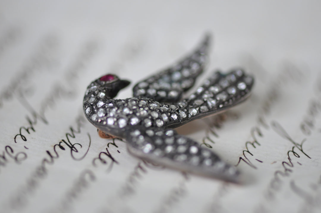 Bird victorian brooche