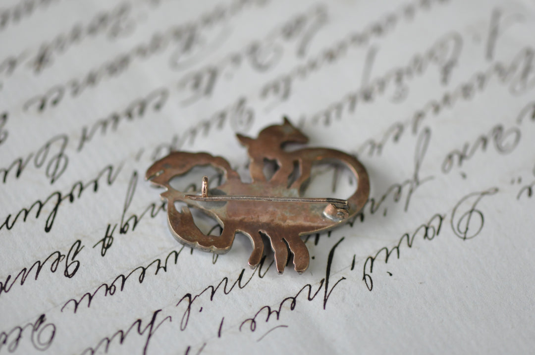 Antique lobster brooch pin