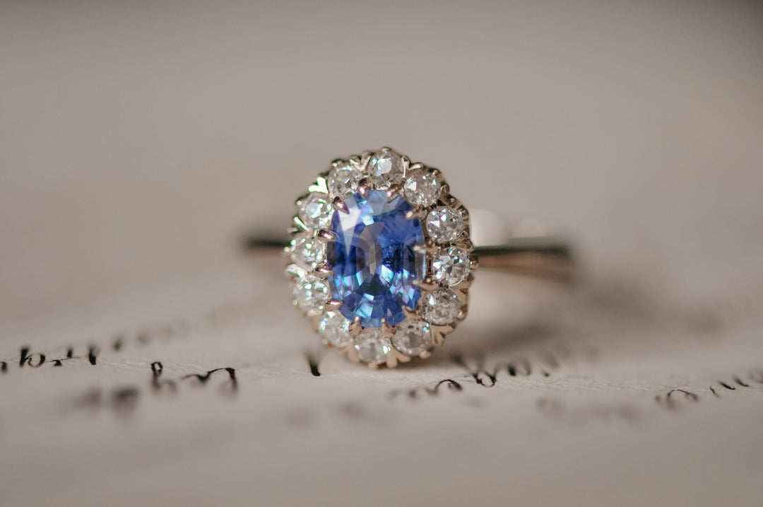 Victorian blue sapphire ring