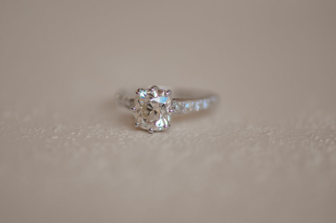 Old Mine Diamond platinum ring