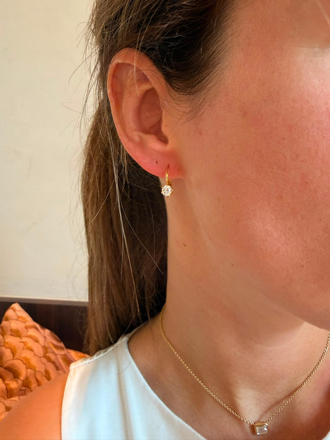 18K Antique diamond earrings