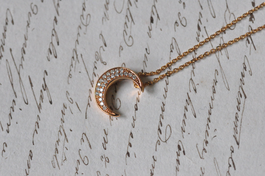 18K half moon necklace