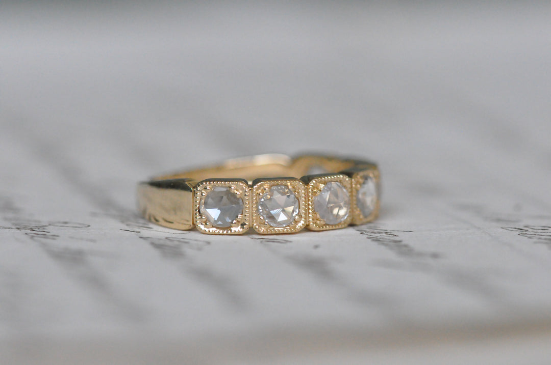 Antique rose cut diamond ring