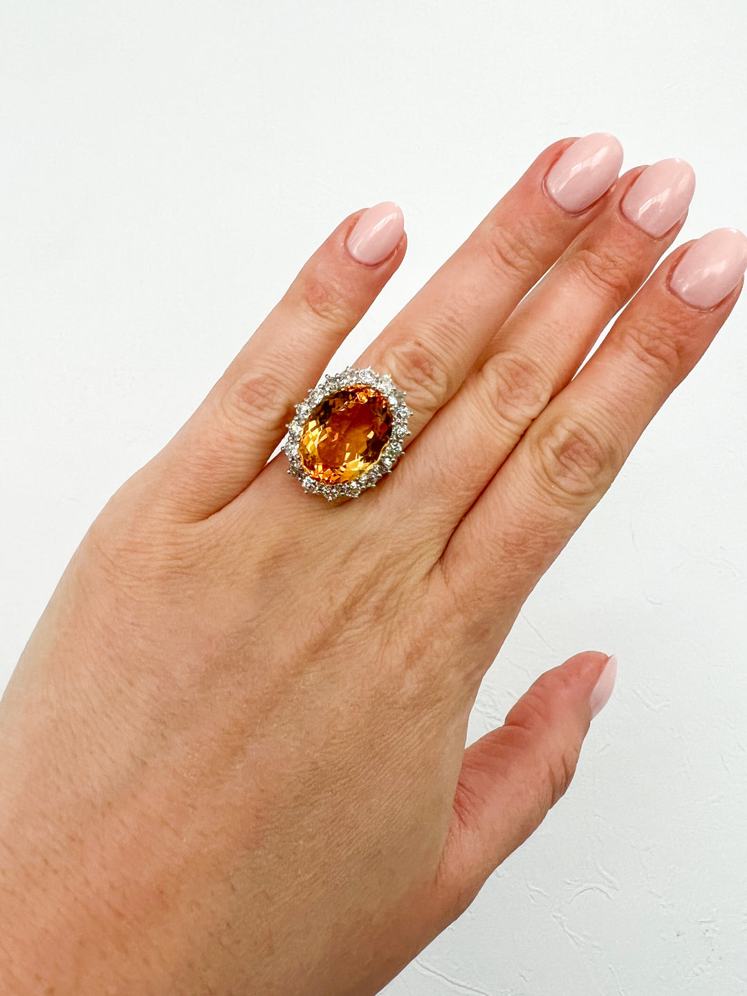 18K antique citrine ring