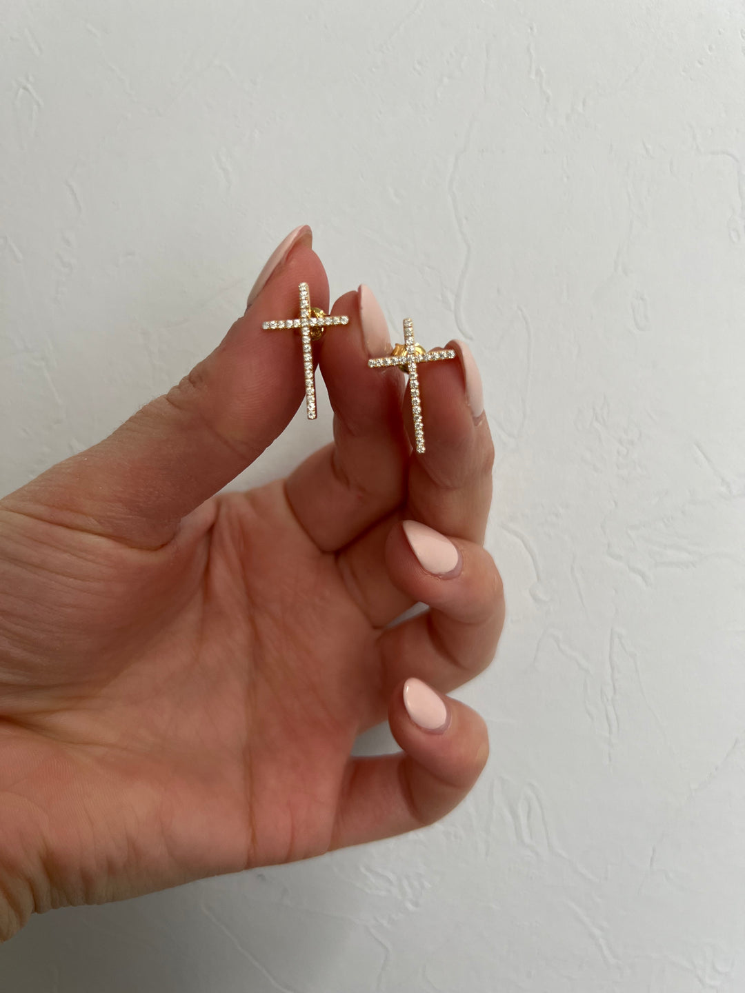 18K vintage cross earrings